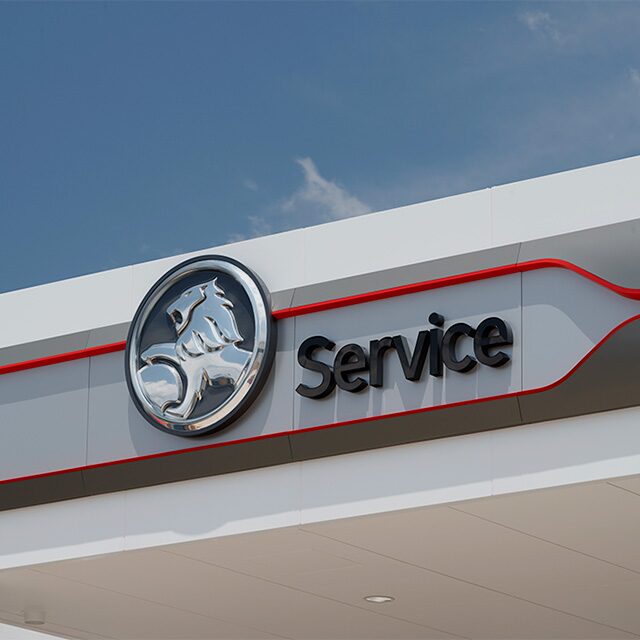 Holden Service Sign on Dealership